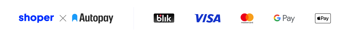 Płatności online obsługuje Shoper i Autopay — BLIK, Visa, Mastercard, Google Pay, Apple Pay